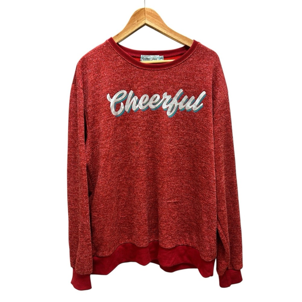 Southern Grace Red Holiday Sweatshirt 3XL Cheerful Graphic Pullover Christmas